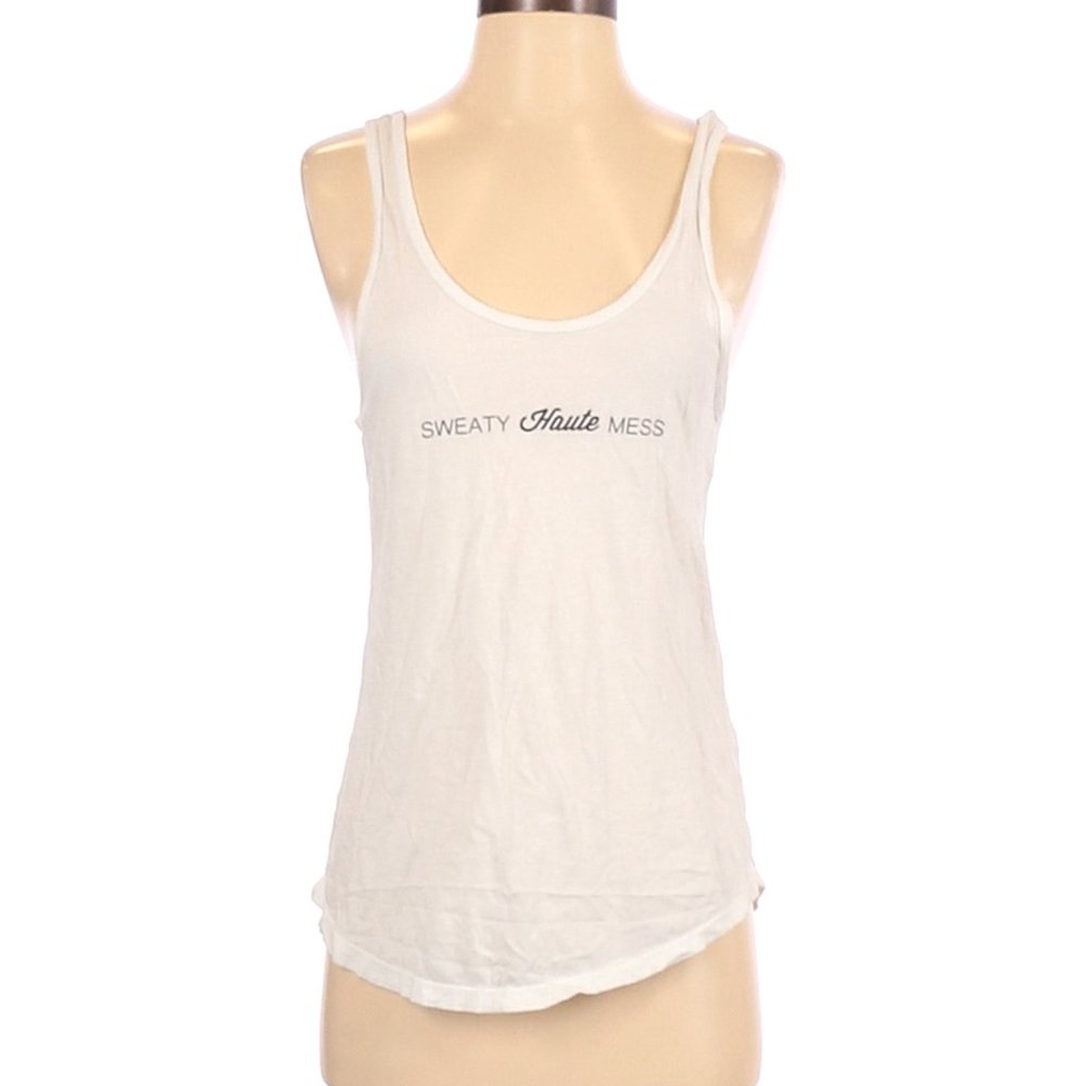 Pure Barre Graphic White Tank Top Size XS